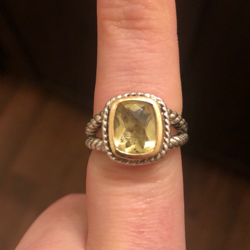 Yellow quartz ring